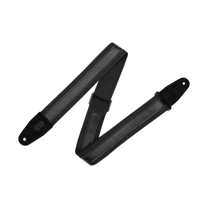 Sangle de guitare Levy's Cotton Combo Series 2", noir et noir