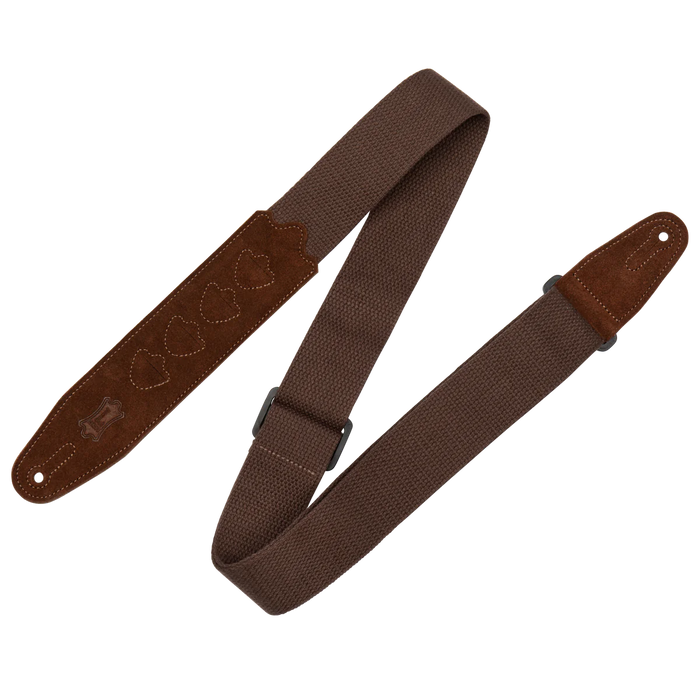 Levy's 2"" Brown Cotton Pick Holder strap with extended