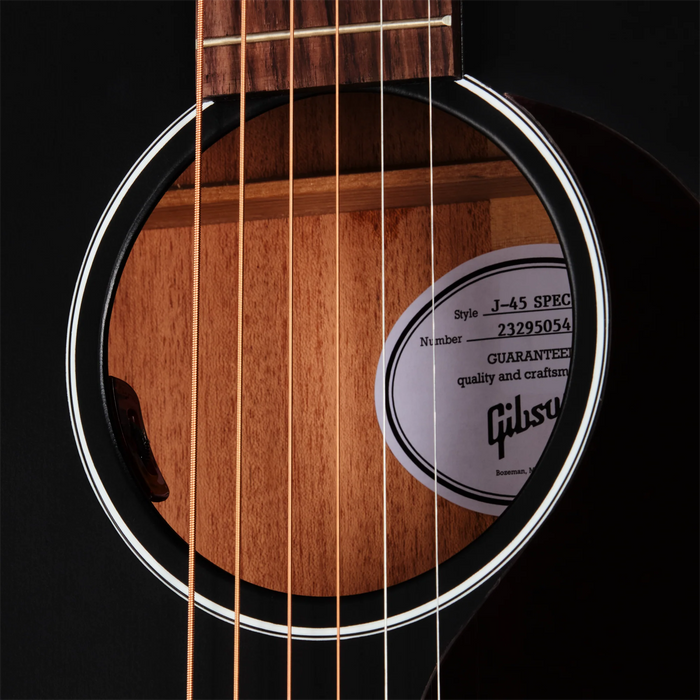 Gibson J-45 Special Acoustic/Electric Guitar w/Softshell Case, Satin Ebony