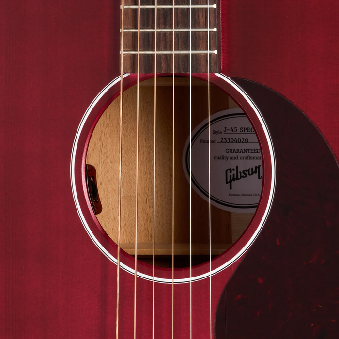 Gibson J-45 Special Acoustic/Electric Guitar w/Softshell Case, Satin Wine Red