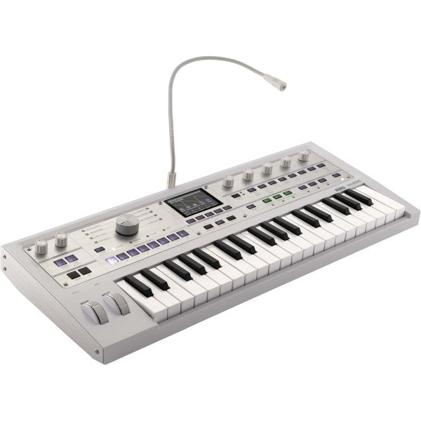 Korg MICROKORG2WH Limited-Edition MicroKorg 2 37-Key Synthesizer/Vocoder w/Soft Case, Metallic White