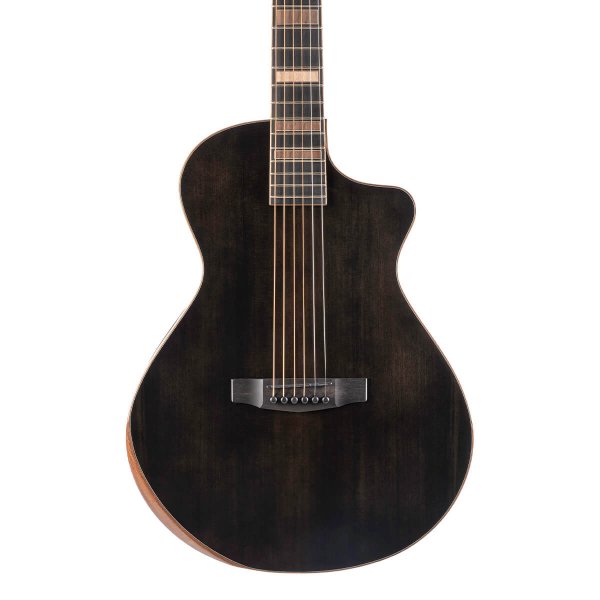 Cort MODERN-BLACK-TBK-CASE Masterpiece Modern Acoustic-Electric Guitar w/Case, Transparent Black