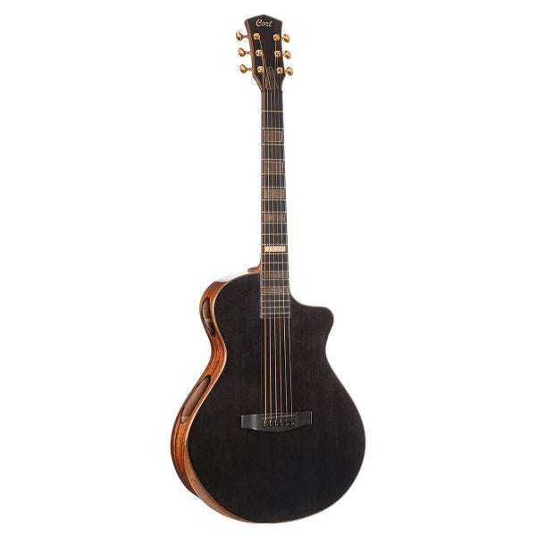 Cort MODERN-BLACK-TBK-CASE Masterpiece Modern Acoustic-Electric Guitar w/Case, Transparent Black