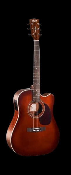Cort MR500E-BR Acoustic-Electric Guitar, Brown Burst