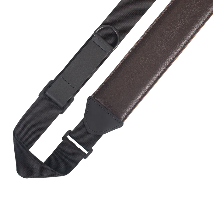 Levy's Leather Right Height Series 2 1/2" Wide Ergonomic RipChord™ Guitar Strap, Dark Brown
