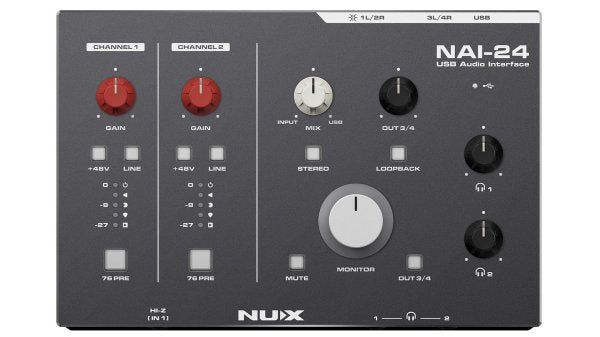 NuX NAI-24 2-In / 4-Out USB Audio Interface