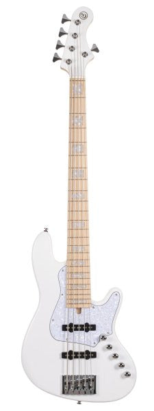Cort NJS5-WHT-CASE Elrick NJS 4 5-String Electric Bass w/Case, White