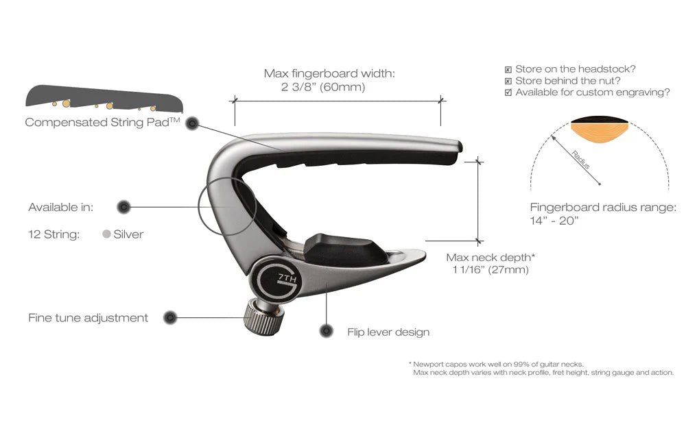 Furch G7th Newport Capo 12 String, Silver