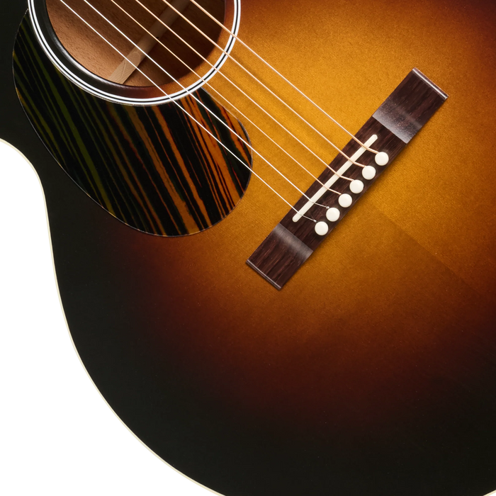 Gibson J-185 Century 12-Fret Left-Handed Acoustic Guitar w/Hardshell Case, Vintage Sunburst