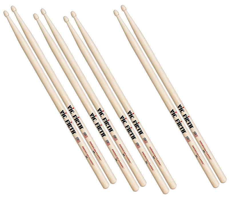 Vic Firth 5B Drumstick Value Pack (Pack of 4)