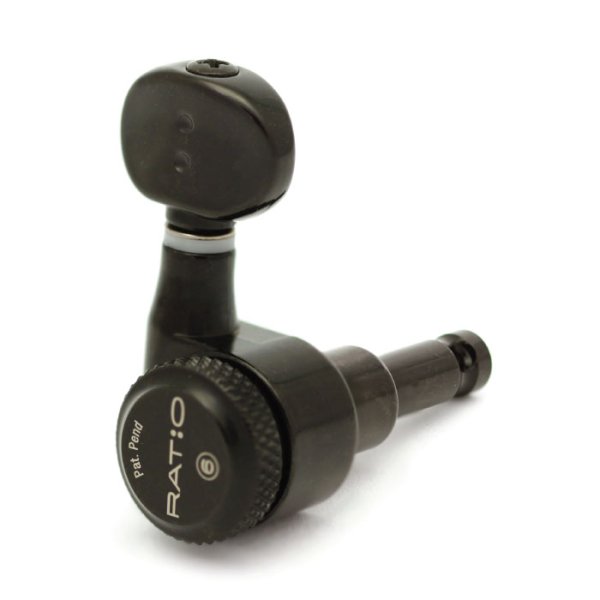 Graph Tech Ratio Tuned Locking Machine Heads - Electric 6 In Line Classic - Black