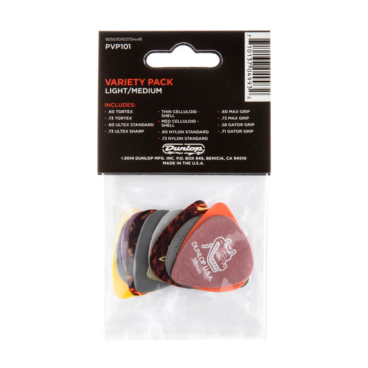 Dunlop Guitar Pick Variety Pack (12/pack) Lt/Md