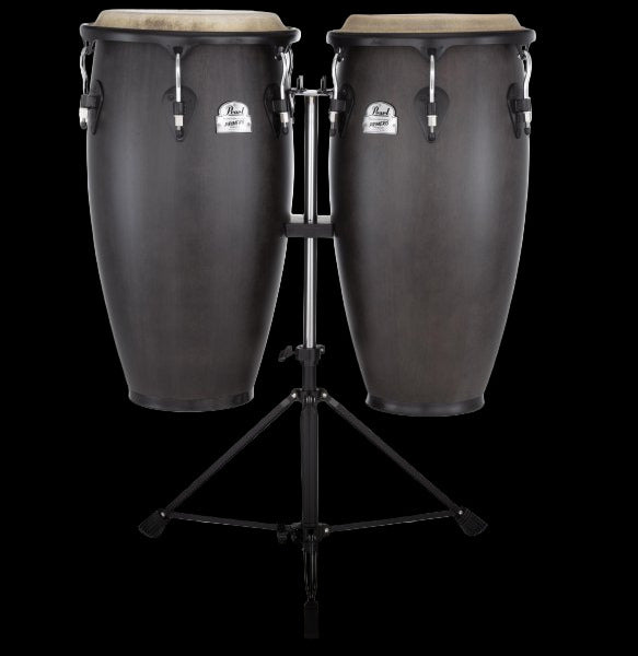 Pearl Primero Series 11.75" & 12.5" Conga Tumba With Stand, Sheer Black