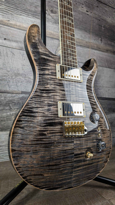 PRS Wood Library McCarty Tremolo w/ 408 Switching Charcoal, Blk Back (Nat Binding) - Stained Neck
