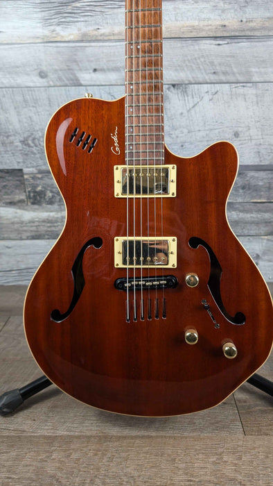 Godin Montreal Mahogany 2 Voice Acoustic Electric Semi-Hollow Guitar w/Bag 2006 - Used