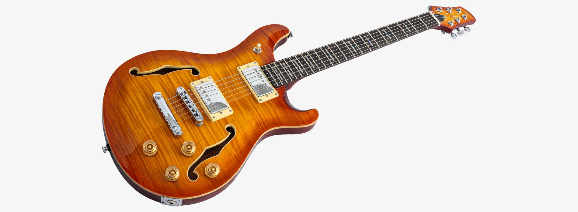 Sire Larry Carlton Q7H Hollow Body Electric Guitar, Amber Burst