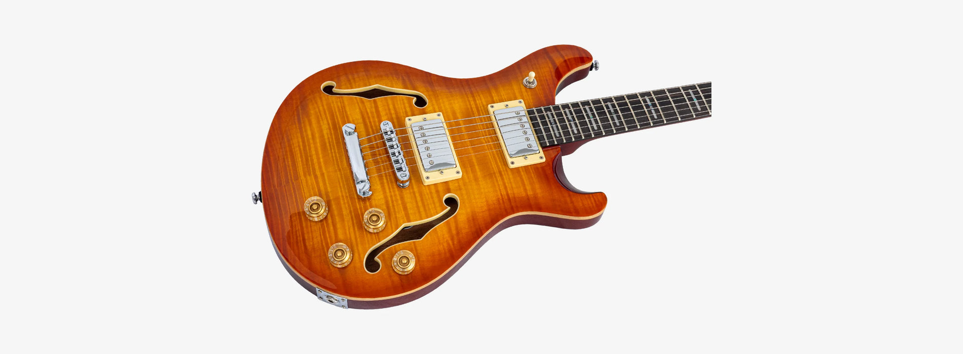 Sire Larry Carlton Q7H Hollow Body Electric Guitar, Amber Burst