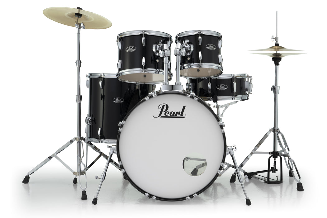 Pearl Roadshow 5-Piece Drum Set w/Cymbal & Hardware - Jet Black