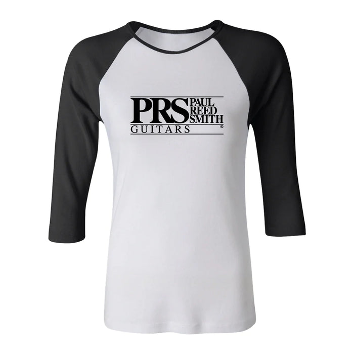 PRS Raglan Tee, 3/4-Sleeve, PRS Block Logo - White/Black, Medium