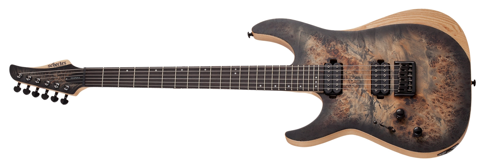 Schecter Reaper-6 Left-Handed Charcoalcoal Burst