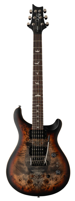 PRS SE "Exotic" Custom 24-08 Poplar Burl,  Charcoal Cherry Midnight Burst