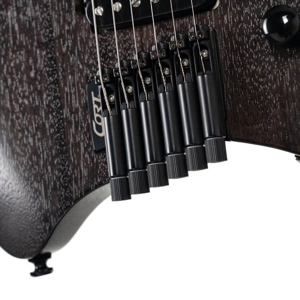 Cort SPACE-G6MS-SGTK-BAG G Series Space Headless Electric Guitar, Semi Gloss Black