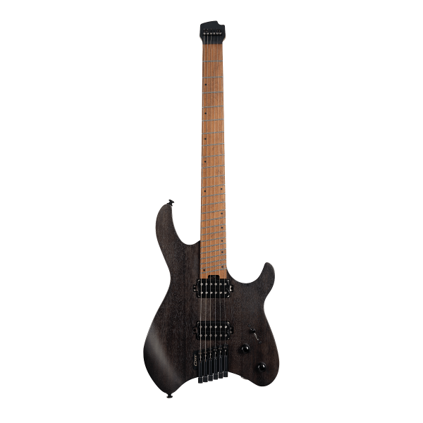 Cort SPACE-G6MS-SGTK-BAG G Series Space Headless Electric Guitar, Semi Gloss Black