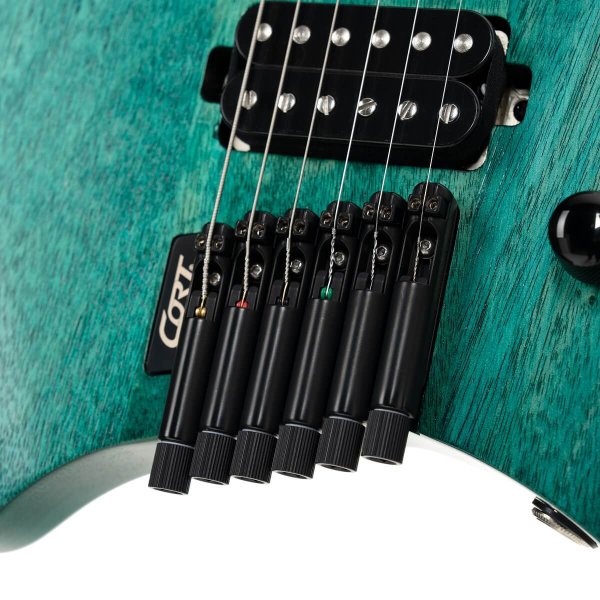 Cort SPACE-G6MS-SGTQ-BAG G Series Space Headless Electric Guitar, Semi Gloss Turquoise