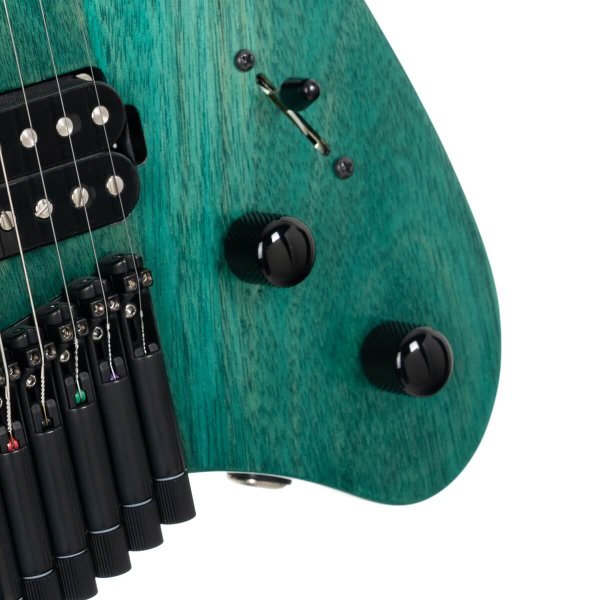 Cort SPACE-G6MS-SGTQ-BAG G Series Space Headless Electric Guitar, Semi Gloss Turquoise