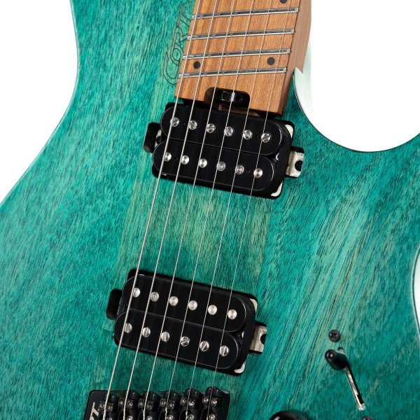 Cort SPACE-G6MS-SGTQ-BAG G Series Space Headless Electric Guitar, Semi Gloss Turquoise