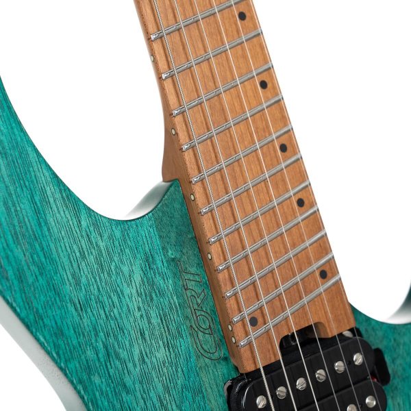 Cort SPACE-G6MS-SGTQ-BAG G Series Space Headless Electric Guitar, Semi Gloss Turquoise