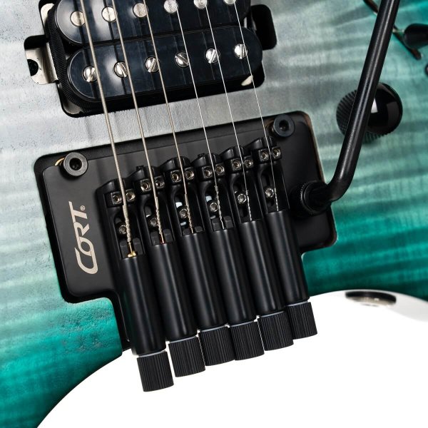 Cort SPACE-G6TR-SGLG-BAG G Series Space Headless Electric Guitar,  Semi Gloss Lagoon
