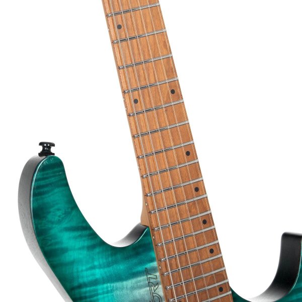 Cort SPACE-G6TR-SGLG-BAG G Series Space Headless Electric Guitar,  Semi Gloss Lagoon