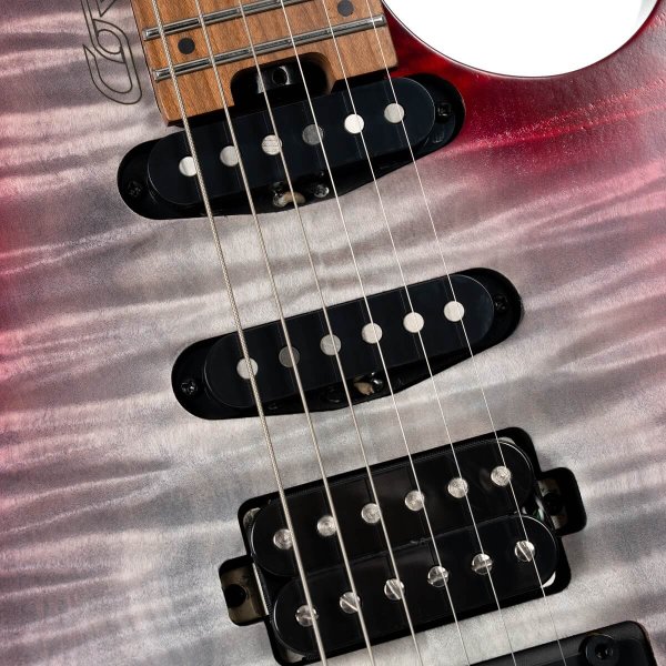 Cort SPACE-G6TRSGLV-BAG G Series Space Headless Electric Guitar, Semi Gloss Lava