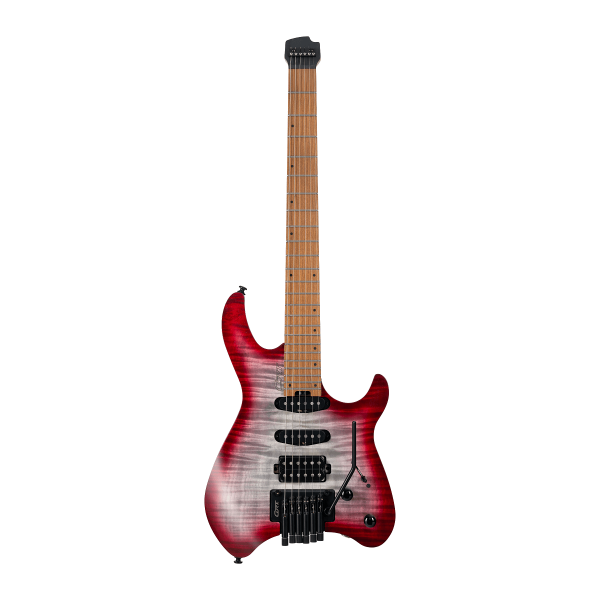 Cort SPACE-G6TRSGLV-BAG G Series Space Headless Electric Guitar, Semi Gloss Lava