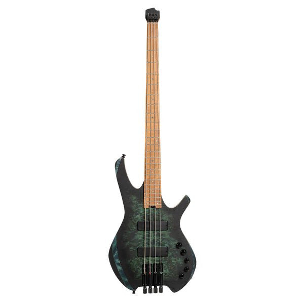 Cort SPACE4-BAG-SDG Space 4 Artisan Series 4-String Headless Electric Bass w/Bag, Star Dust Green