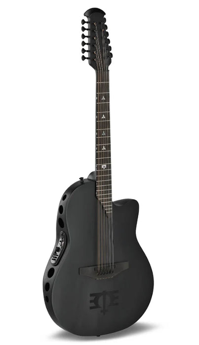 Ovation Adamas Melissa Etheridge Signature Mid Cutaway 12-string Electric/ Acoustic Guitar, Black