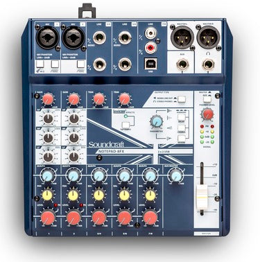 Soundcraft NOTEPAD-8FX Analog Mixing Console With Usb I/O And Lexicon Effects