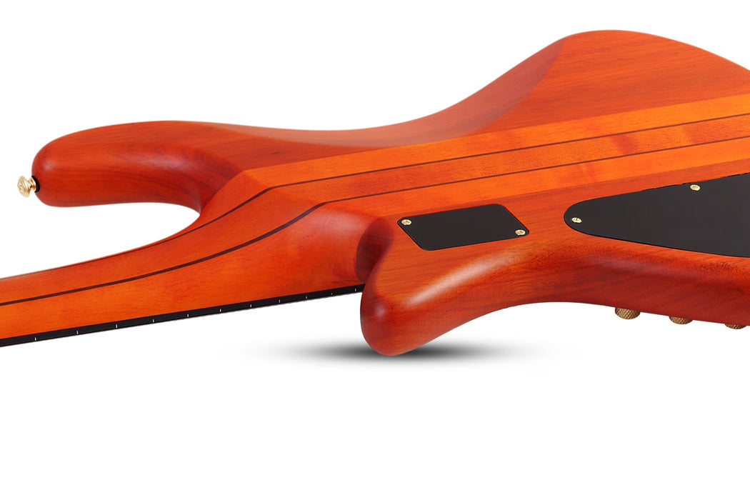 Schecter Stiletto Studio-5 5-String Fretless Electric Bass Left-Handed, Honey Satin