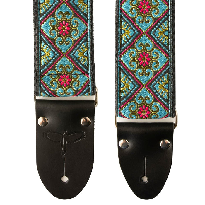 PRS 2" Deluxe Retro Jacquard Strap Sarcelle/Or