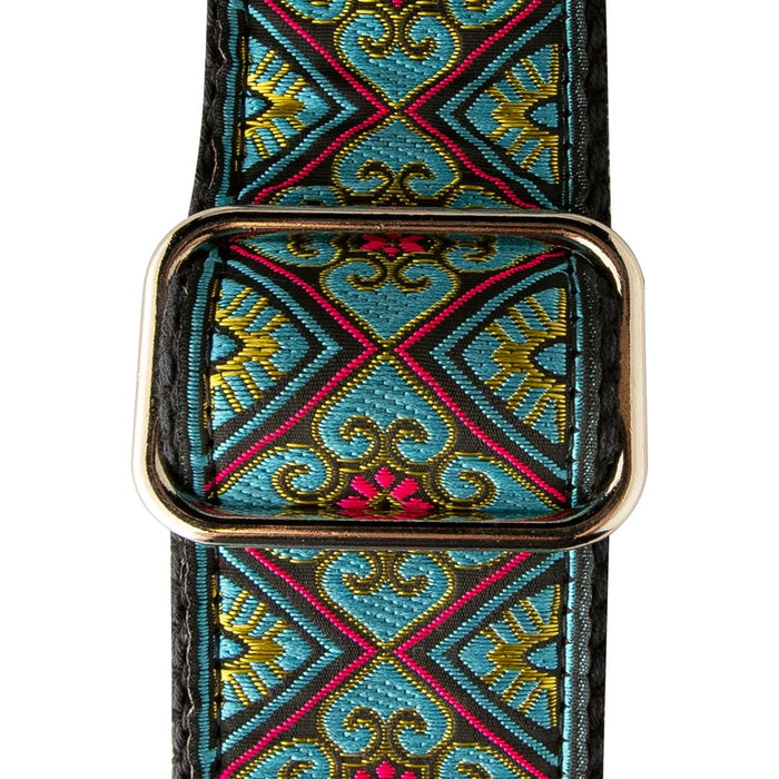 PRS 2" Deluxe Retro Jacquard Strap Sarcelle/Or