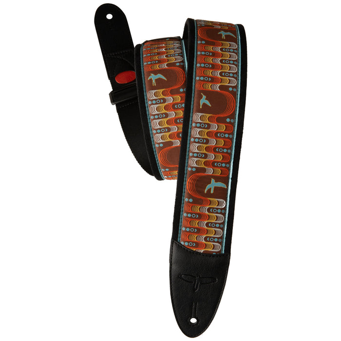 PRS 2.4''Padded Guitar Strap w/FLASH Custom Jacquard Birds Orange