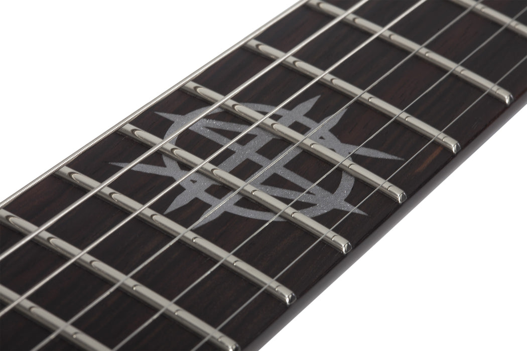 Schecter Synyster Gates FR QM USA Signature - Trans Clear Black Burst with Pinstripes