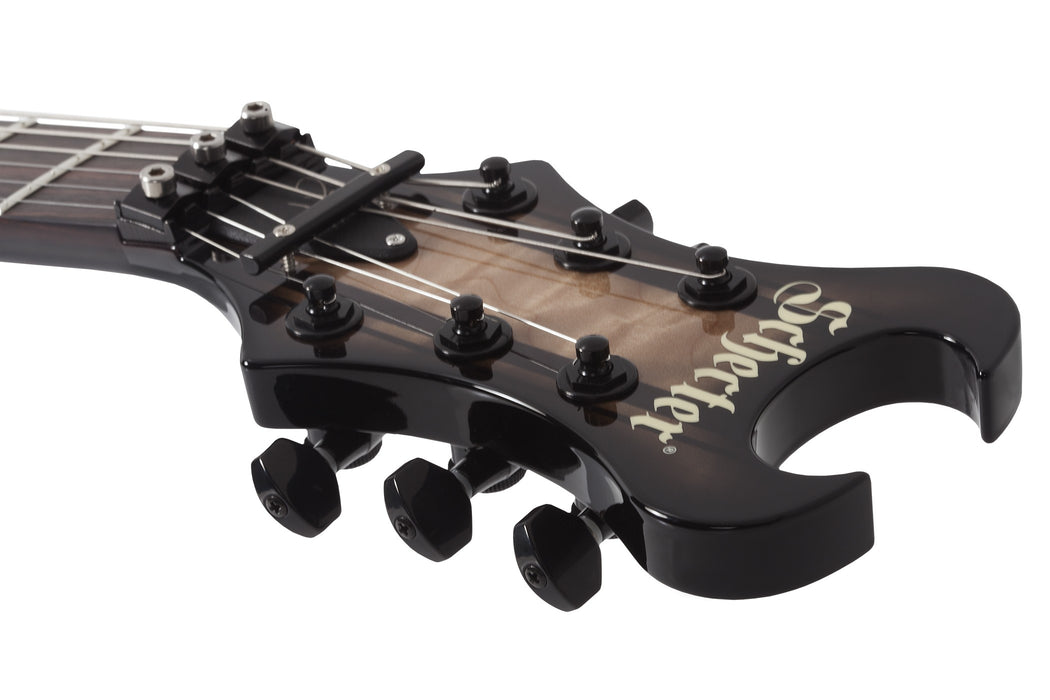 Schecter Synyster Gates FR QM USA Signature - Trans Clear Black Burst with Pinstripes