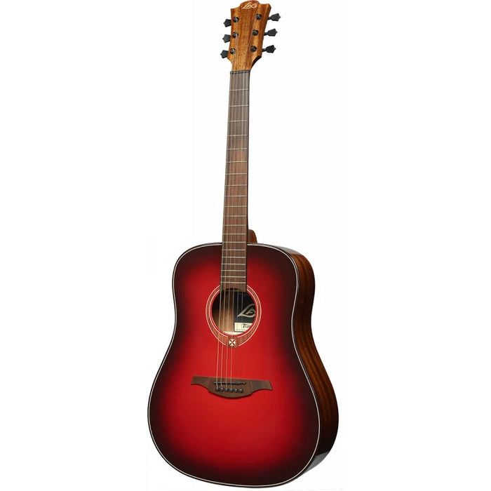 Lag T-RED-D Tramontane Special Dreadnought Solid Red Cedar Acoustic Guitar, Red Burst