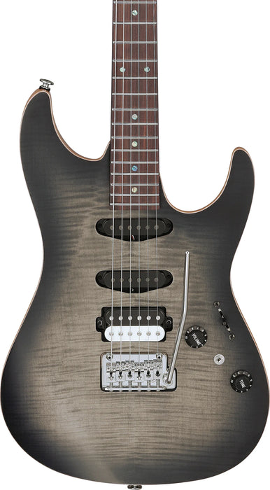 Ibanez Tom Quayle Signature Electric Guitar w/Case - Charcol Black Burst Flat