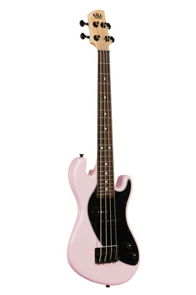Kala Solid Body 4-String Fretted U-BASS With Gig Bag, Pale Pink