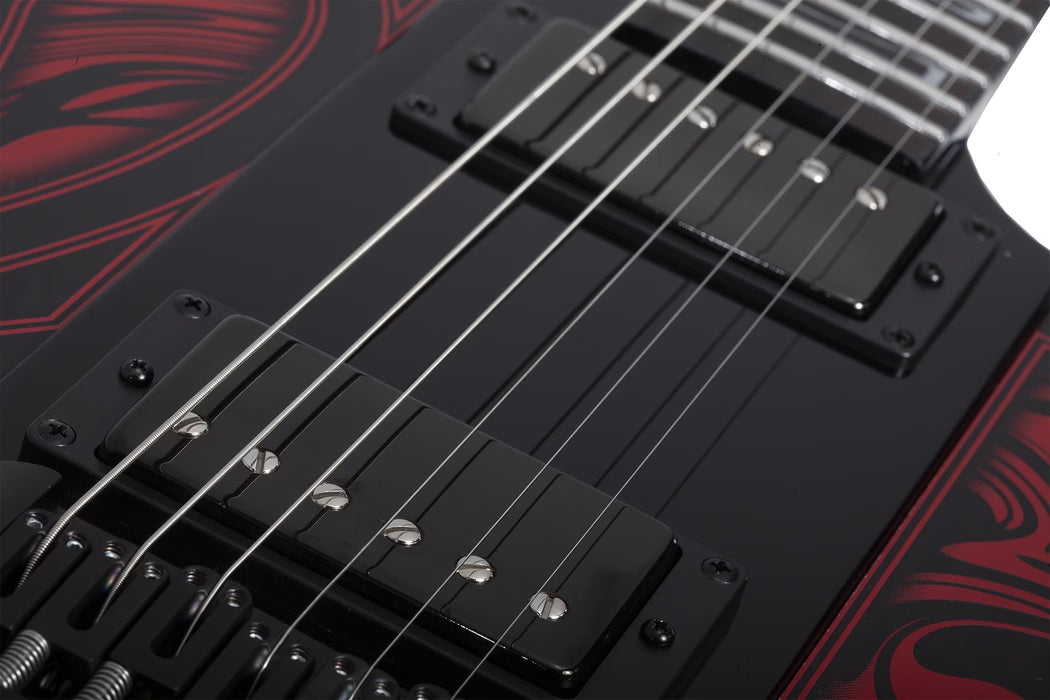 Schecter Ultra Przym Mercury Rose Electric Guitar, Gloss Black