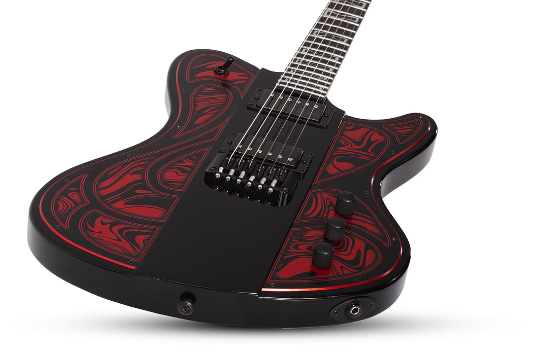 Schecter Ultra Przym Mercury Rose Electric Guitar, Gloss Black