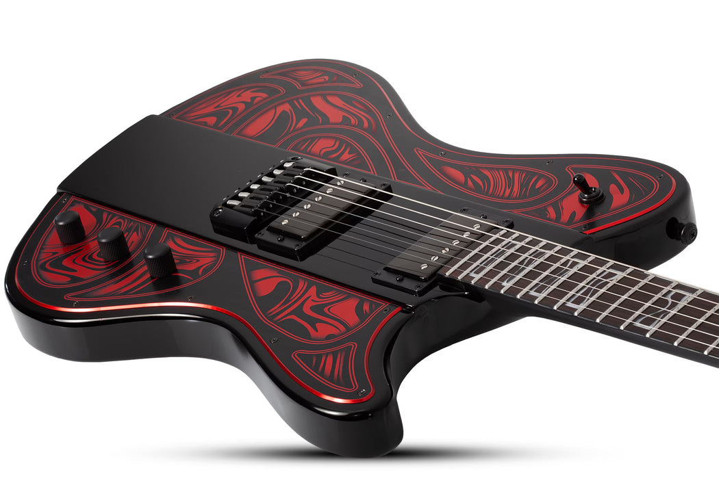 Schecter Ultra Przym Mercury Rose Electric Guitar, Gloss Black